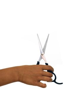 Scissors and hand concept pf an hair cut