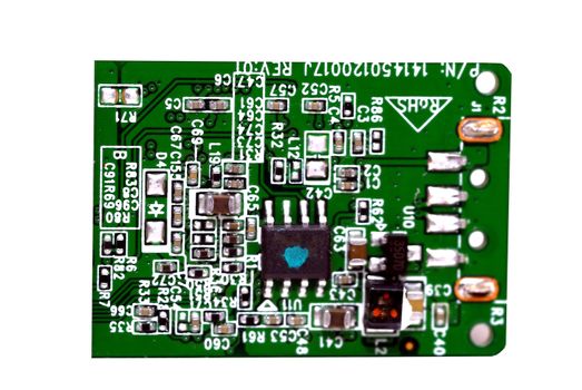 An printeed circuit board isolated on a white back ground