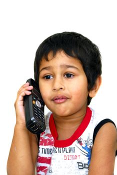 A handsome young boy taking passionately on phone