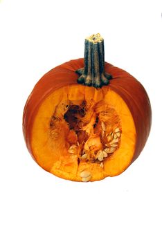 Cut pumpkin isolated on a white back ground