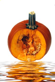 Cut pumpkin isolated on a white back ground