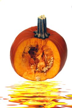 Cut pumpkin isolated on a white back ground