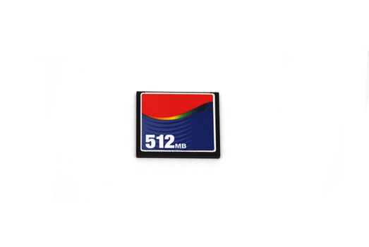 A memory card isoalted on a white background