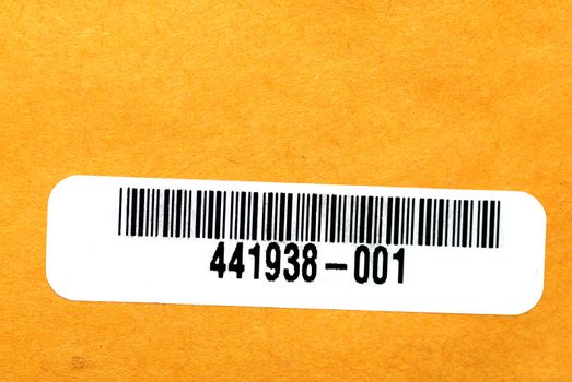 A barcode isolated on an envelope ready to put your text