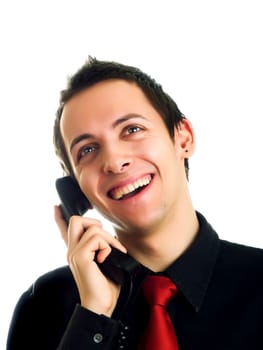 Young man having a phone call