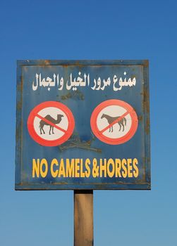 A local trafficsign in Dahab Egypt