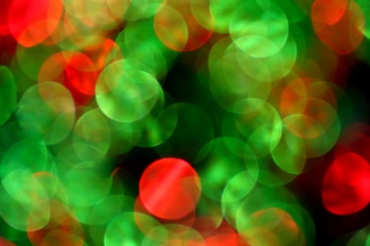 Blurred background of red and green.  Perfect abstract background for Christmas.