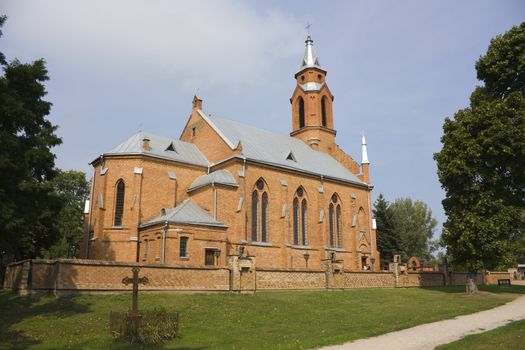 The Gothic church in Kernava, Lithuania