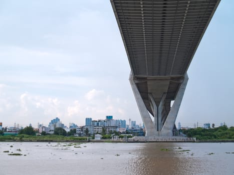 Bhumibol Bridge also casually call as Industrial Ring Road Bridge, Samut Prakarn,Thailand