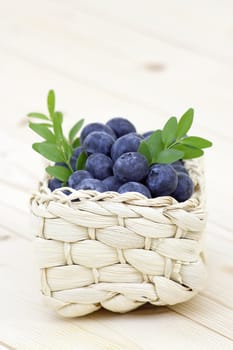 fresh blueberries in a basket