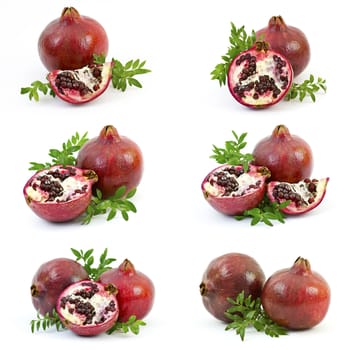 collection of fresh pomegranate fruits