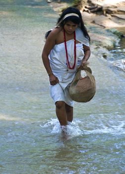 TAYRONA PARK , COLOMBIA - DECEMBER 17 2010 : Native Indian woman in  "Tayrona" park , Colombia 