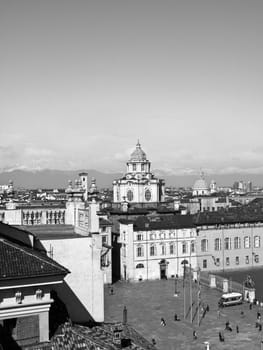 Piazza Castello central baroque square in Turin Italy