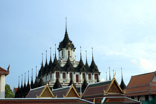 Pagoda in Wat Ratchanadda in Bangkok, Thailand