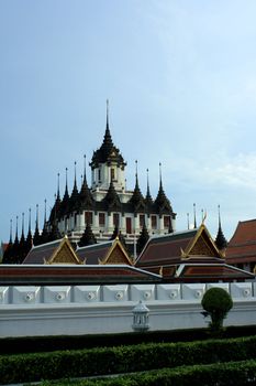 Pagoda in Wat Ratchanadda in Bangkok, Thailand