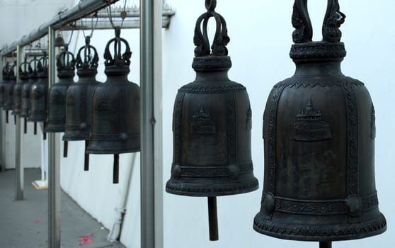 Bell in the way to Golden Mountain, Bangkok, Thailand