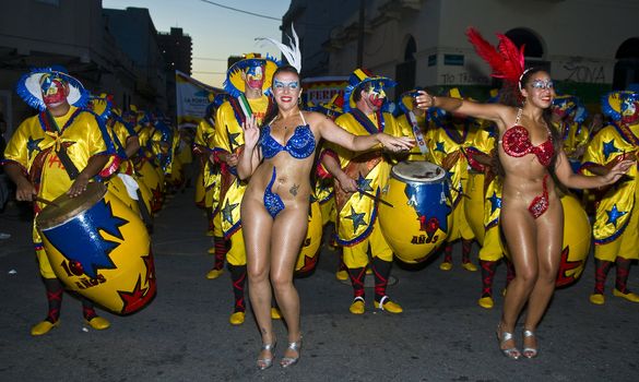 MONTEVIDEO, URUGUAY - FEB 04 2011 :  dancers participant in the annual national festival of Uruguay ,held in Montevideo Uruguay on February 04 2011