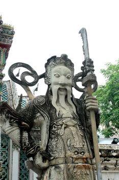 A Chinese statue in Wat Pho in Bangkok, Thailand