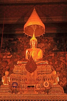 Buddha statues in Wat Pho in Bangkok, Thailand