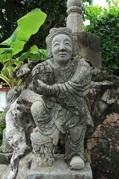 A Chinese statue in Wat Pho in Bangkok, Thailand