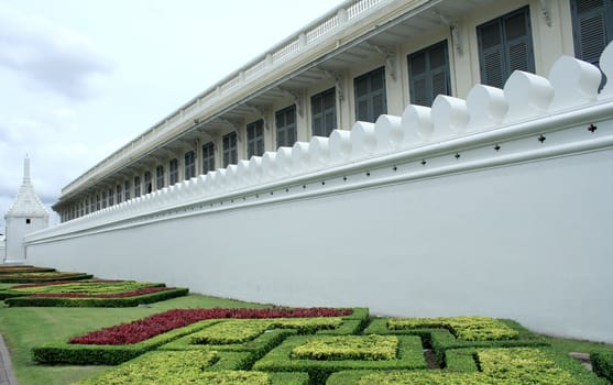 Wall in Wat Phra Kaew in Bangkok, Thailand