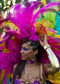 MONTEVIDEO, URUGUAY - FEB 04 2011 :  portrait of a dancer participant in the annual national festival of Uruguay ,held in Montevideo Uruguay on February 04 2011