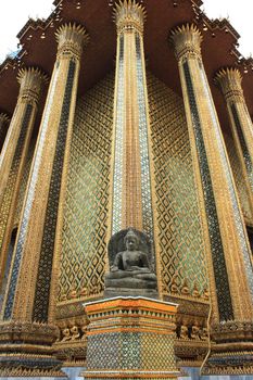Architecture detail in Wat Phra Kaew in Bangkok, Thailand
