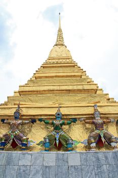 Pagoda in Wat Phra Kaew in Bangkok, Thailand