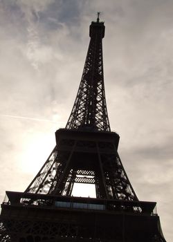 View of the Eiffel Tower from below