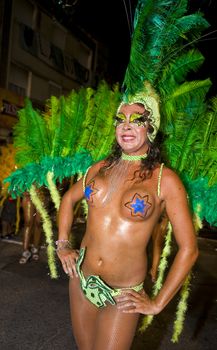 MONTEVIDEO, URUGUAY - FEB 05 2011 :  dancer participant in the annual national festival of Uruguay ,held in Montevideo Uruguay on February 05 2011