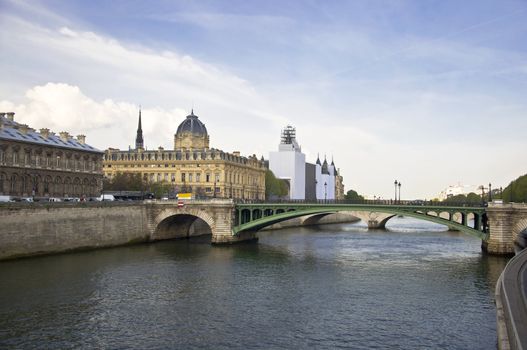Bridges of the River Seine. View of the embankment. Paris. France