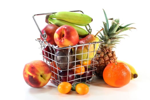 Mix of native and exotic fruits in a Shopping basket