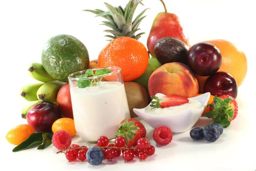 Fruit yogurt with native and exotic fruit and berries
