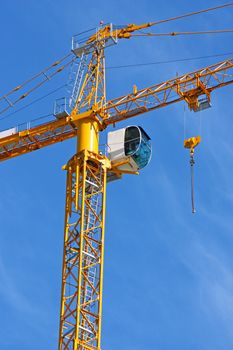 Construction crane building new housing