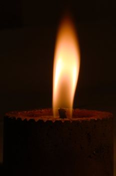 an earthen lamp Candle Burning at night