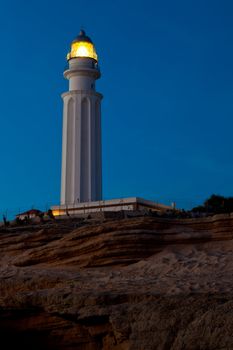 Wonderful lighthouse known as Trafalgar's lighthouse at the province of Cadiz