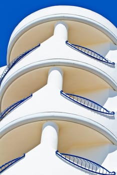 Balconies and facade of building of  the city of Cadiz