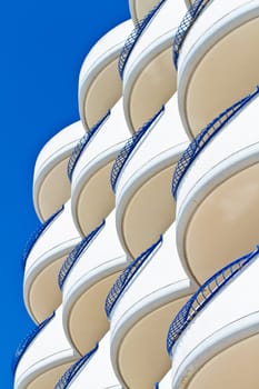 Balconies and facade of building of  the city of Cadiz