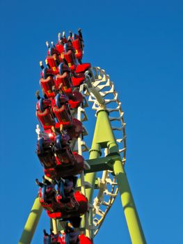 A Roller Coaster in Amusement Park