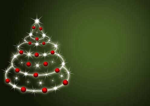 Christmas tree with balls and lights