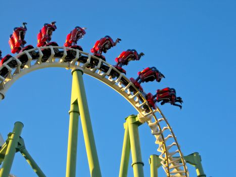 A Roller Coaster in Amusement Park