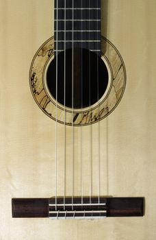 top of handmade classical guitar