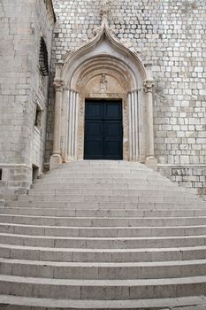Old town of Dubrovnik, Croatia. Church door