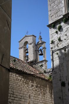 Bell tower in the Sibenik, Croatia