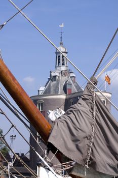 Historical town gate of the former harbour-town Enkhuizen