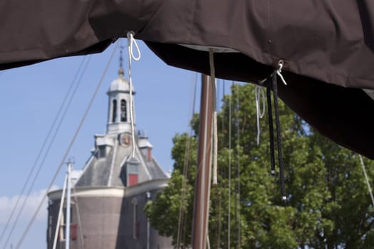 Historical town gate of the former harbour-town Enkhuizen