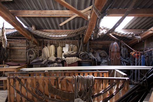 Rigging in the harness-room at the Batavia wharf