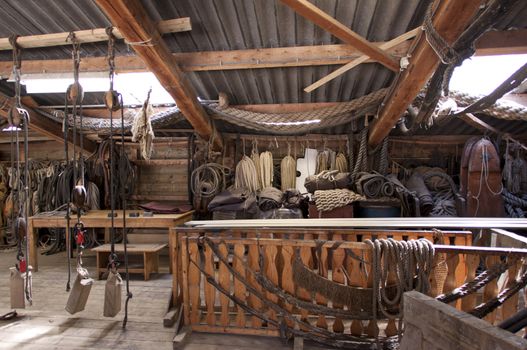 Rigging in the harness-room at the Batavia wharf