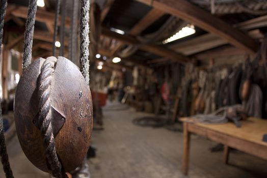 Rigging in the harness-room at the Batavia wharf