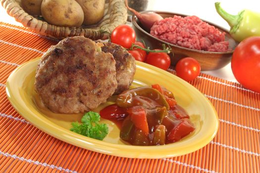 fried meatballs with Ratatouille and fresh parsley
